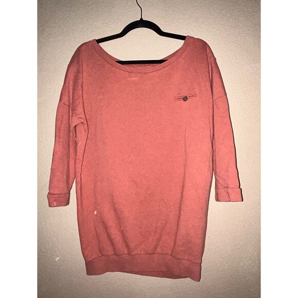 Humanoid Downtown Baddie VSCO Alt  Mauve Button Pocket 3/4 Sleeves Sweatshirt - Picture 1 of 5